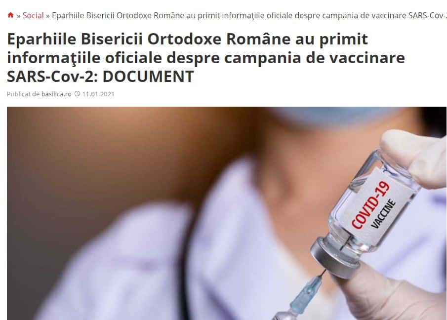 Patriarhia Română a făcut publică broșura despre vaccinare pe care a pus-o la dispoziția preoților și enoriașilor Bisericii Ortodoxe