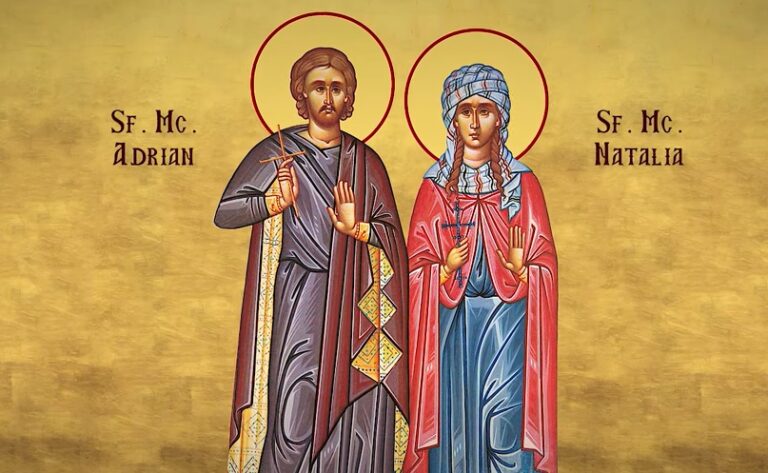 Calendarul zilei 26 august: Sfinții Adrian și Natalia, cei doi soți a căror dragoste a fost mai tare decât moartea și sunt ocrotitorii FAMILIEI