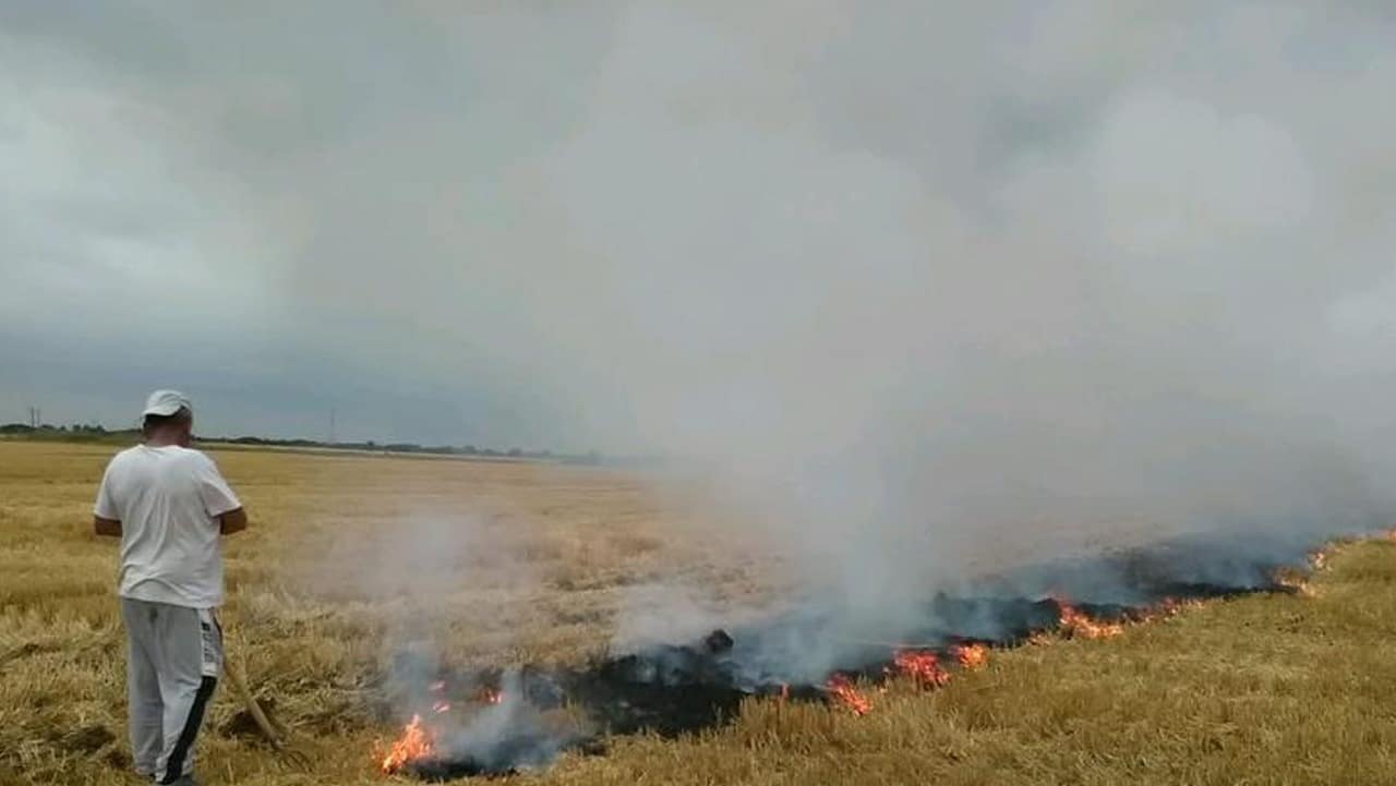 Amendă uriașă aplicată unui fermier prins în timp ce dădea foc unui teren agricol