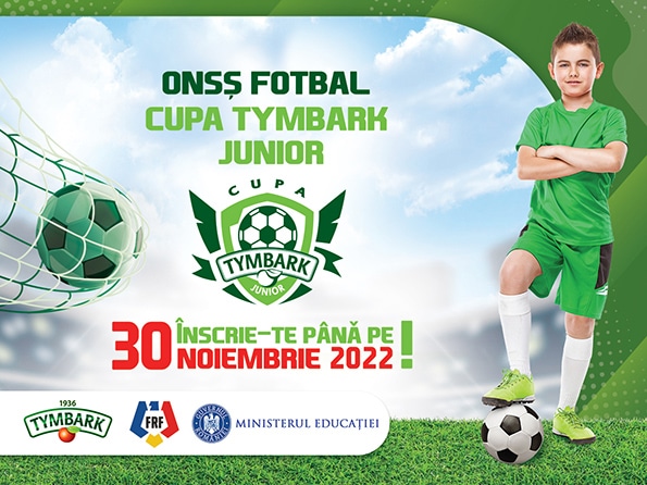 ONSȘ Fotbal – Cupa Tymbark Junior. Înscrie-te în cea mai mare întrecere la fotbal pentru elevii din România!